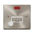Front view of Click Deco Satin Chrome 13A Fused Connection Unit with Neon and Flex