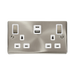 Front view of Click Deco Satin Chrome 13A Double A+C USB Socket
