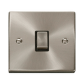 Front view of Click Deco Satin Chrome 20A Double Pole Switch