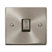 Front view of Click Deco Satin Chrome 20A Double Pole Switch