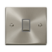 Front view of Click Deco Satin Chrome 20A Double Pole Switch
