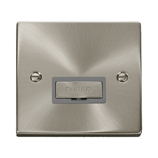 Front view of Click Deco Satin Chrome 13A Unswitched Spur