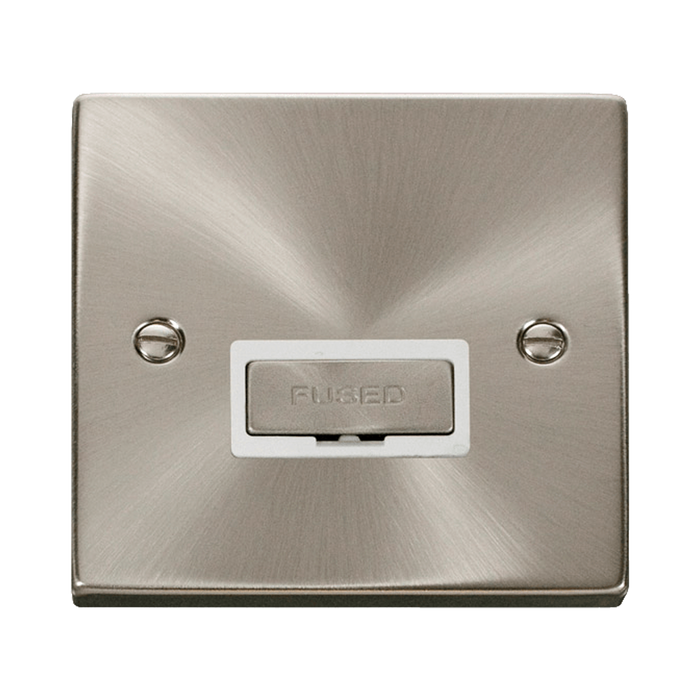 Front view of Click Deco Satin Chrome 13A Unswitched Spur
