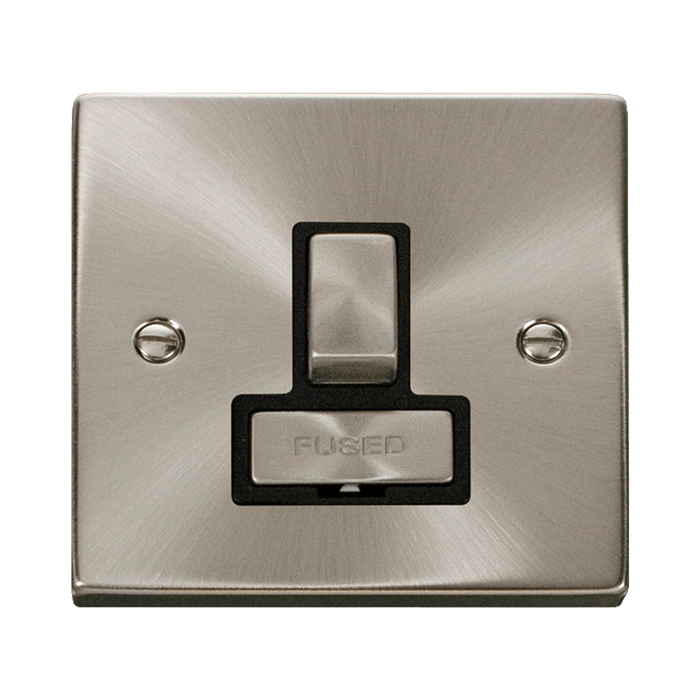 Front view of Click Deco Satin Chrome 13A Switched Spur