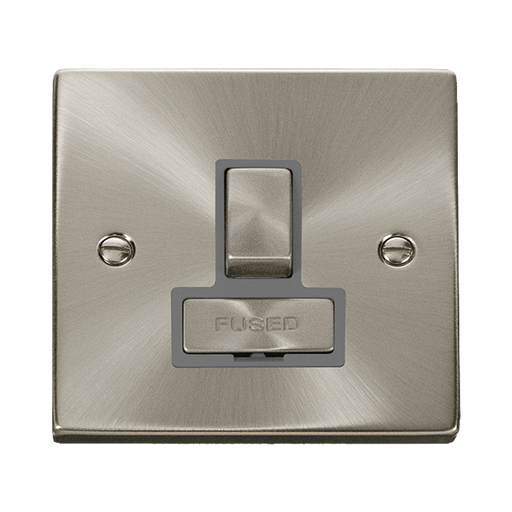 Front view of Click Deco Satin Chrome 13A Switched Spur