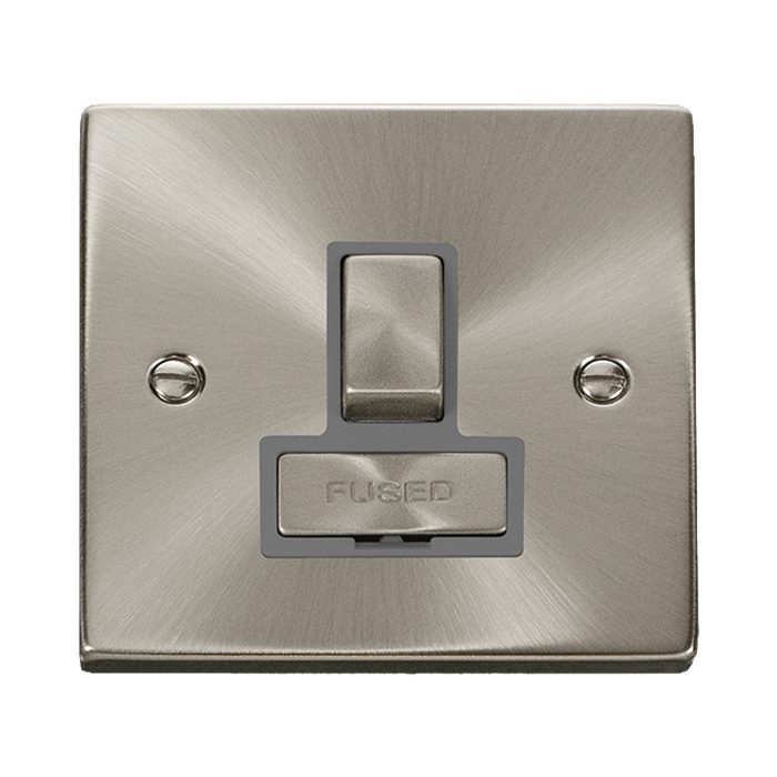 Front view of Click Deco Satin Chrome 13A Switched Spur