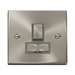 Front view of Click Deco Satin Chrome 13A Switched Spur