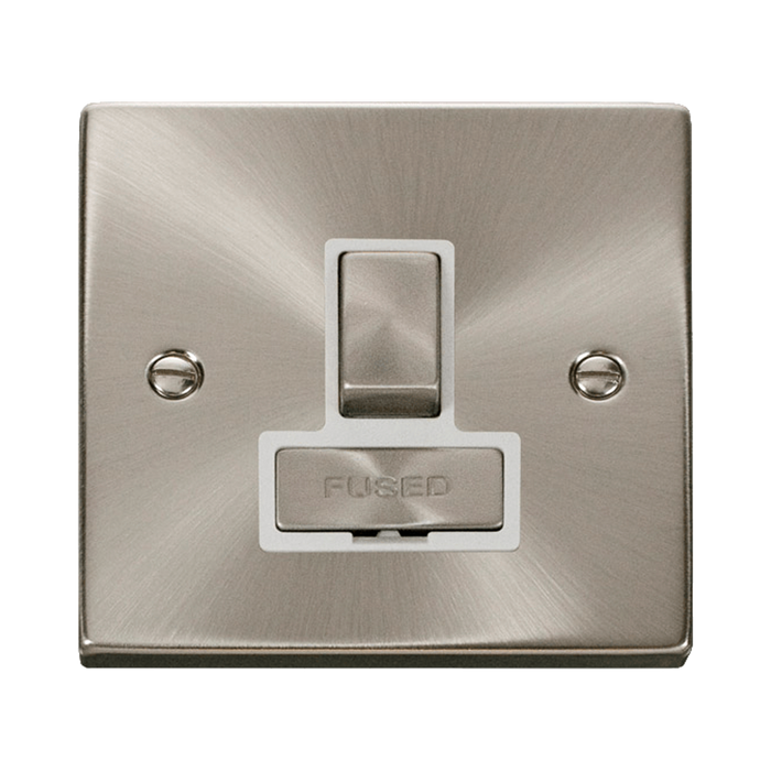 Front view of Click Deco Satin Chrome 13A Switched Spur