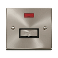Front view of Click Deco Satin Chrome 13A Unswitched Spur Neon