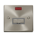 Front view of Click Deco Satin Chrome 13A Unswitched Spur Neon
