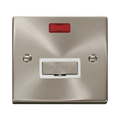 Front view of Click Deco Satin Chrome 13A Unswitched Spur Neon