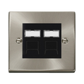 Click Deco Satin Chrome Double Cat6 Data Socket VPSCRJ4562BK