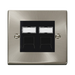 Click Deco Satin Chrome Double Cat6 Data Socket VPSCRJ4562BK