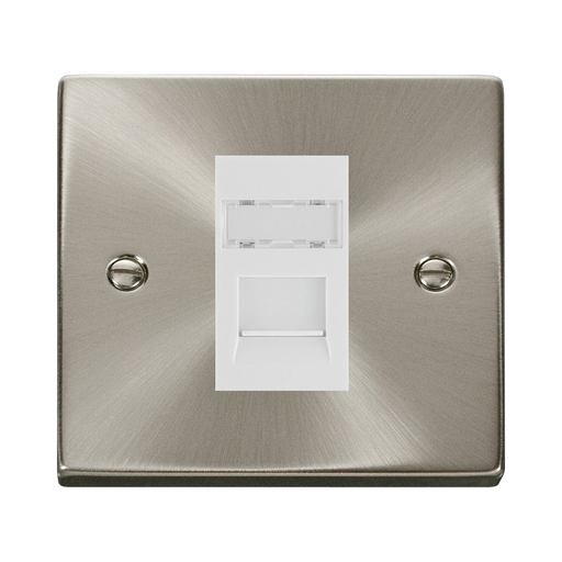 Click Deco Satin Chrome Cat6 Data Socket VPSCRJ456WH