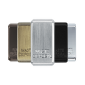BG Grid Brushed Steel waste disposal engraved rocker cap colour range with Brushed Steel at the front