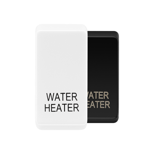 BG Evolve White water heater rocker cap colour range with Evolve White at the front