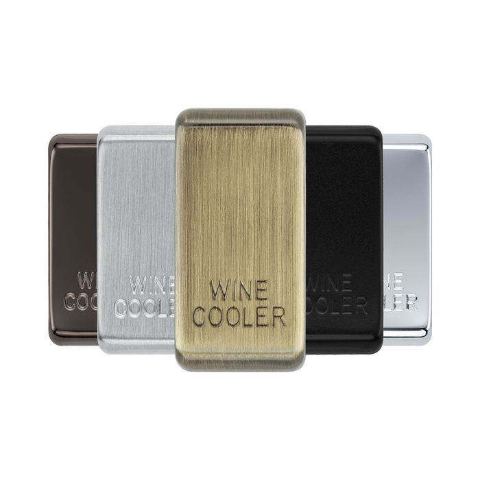 BG Grid Antique Brass wine cooler engraved rocker cap colour range with Antique Brass at the front