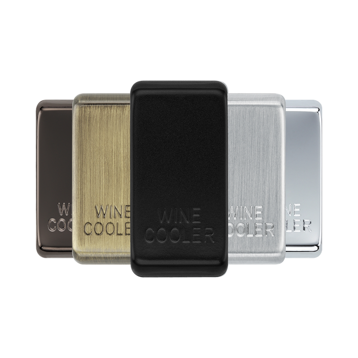 BG Grid Matt Black wine cooler engraved rocker cap colour range with Matt Black at the front