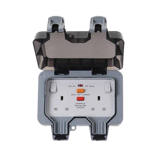 BG Storm Weatherproof Double Socket RCD WP22ARCD Available from RS Electrical Supplies