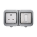BG Weatherproof Unswitched Socket & 1G Light Switch IP55 WPB21 Available from RS Electrical Supplies