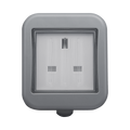 BG Weatherproof Unswitched Single Socket IP55 WPB23 Available from RS Electrical Supplies