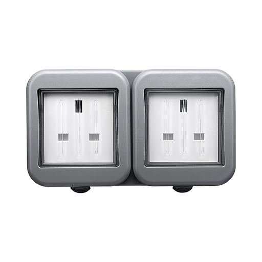 BG Weatherproof Unswitched Double Socket IP55 WPB24 Available from RS Electrical Supplies