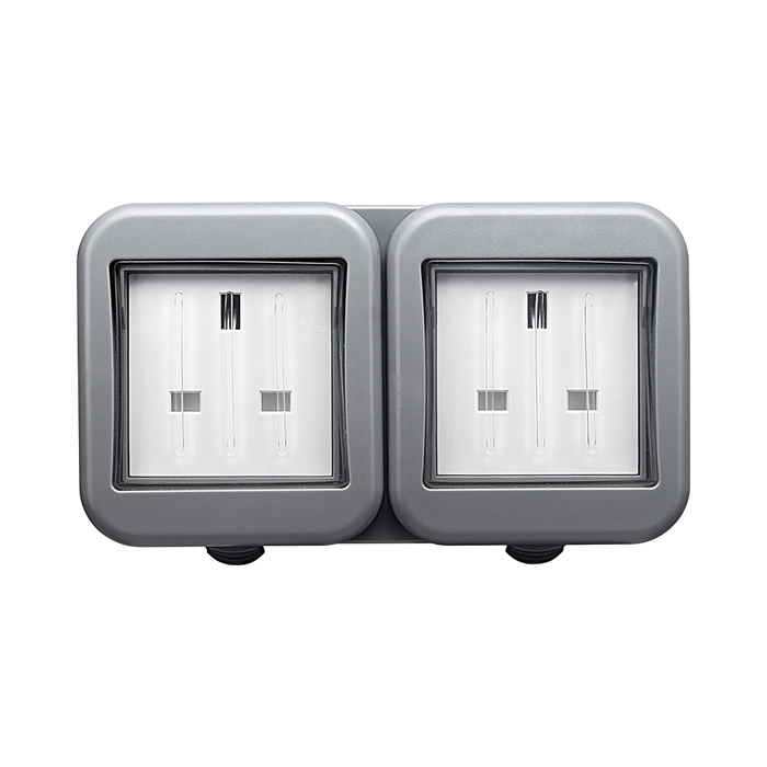 BG Weatherproof Unswitched Double Socket IP55 WPB24 Available from RS Electrical Supplies