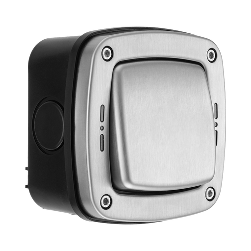 BG Weatherproof Stainless Steel 1G 2W Light Switch WPL12 Available from RS Electrical Supplies