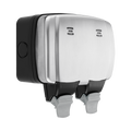 BG Weatherproof Stainless Steel Double Socket WPL22 Available from RS Electrical Supplies