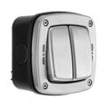 BG Weatherproof Stainless Steel 2G 2W Light Switch WPL42 Available from RS Electrical Supplies