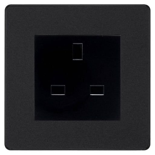 BG Evolve Matt Black 13A Unswitched Socket PCDMB13AUSSB Available from RS Electrical Supplies