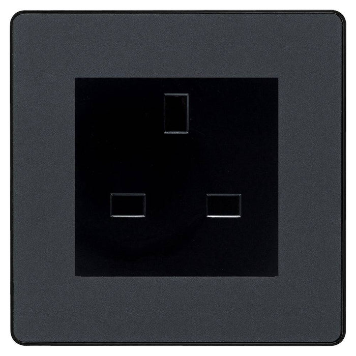 BG Evolve Matt Grey 13A Unswitched Socket PCDMG13AUSSB Available from RS Electrical Supplies