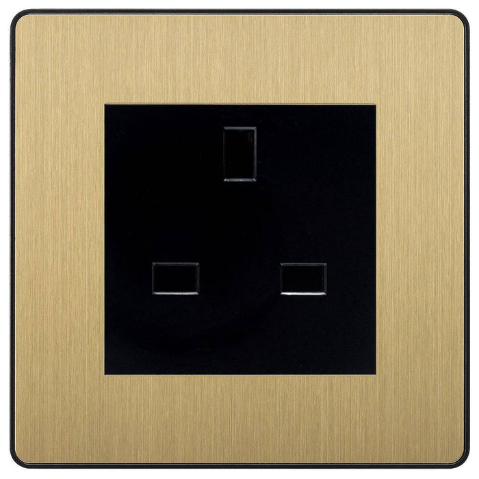 BG Evolve Satin Brass 13A Unswitched Socket PCDSB13AUSSB Available from RS Electrical Supplies