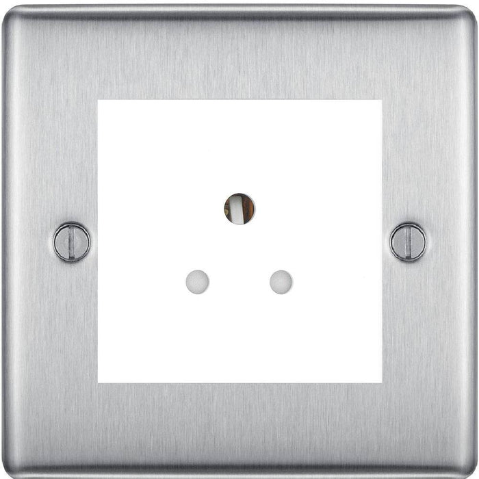 BG Nexus Metal Brushed Steel 5A Unswitched Socket NBS29MW