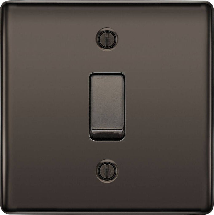 BG Nexus Metal Black Nickel 20A Double Pole Switch NBN30 Available from RS Electrical Supplies