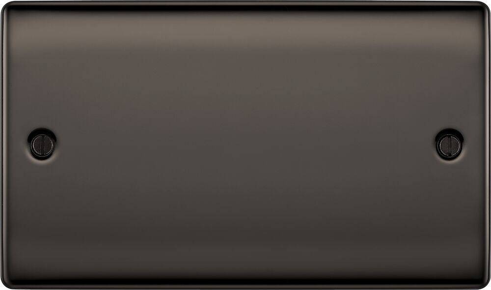 BG Nexus Metal Black Nickel Double Blank Plate NBN95 Available from RS Electrical Supplies