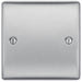 BG Nexus Metal Brushed Steel Single Blank Plate NBS94 Available from RS Electrical Supplies