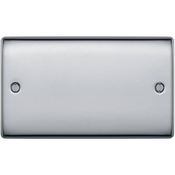 BG Nexus Metal Polished Chrome Double Blank Plate NPC95 Available from RS Electrical Supplies