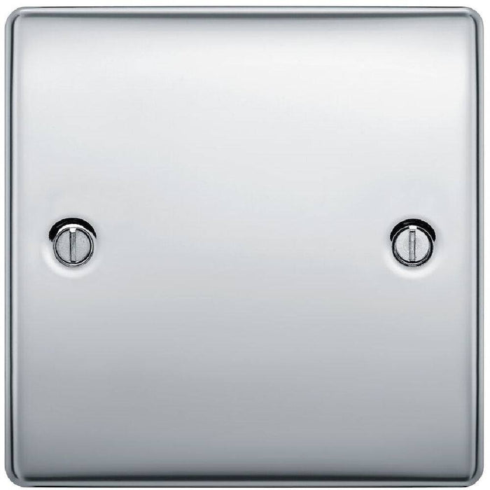 BG Nexus Metal Polished Chrome Single Blank Plate NPC94 Available from RS Electrical Supplies