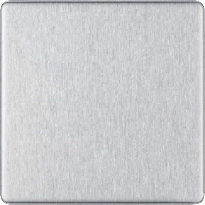 BG Nexus Screwless Brushed Steel Single Blank Plate FBS94 Available from RS Electrical Supplies