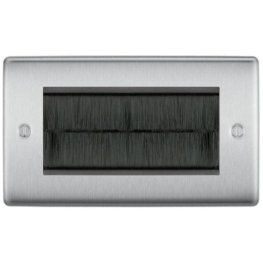 BG Nexus Metal Brushed Steel 4G Cable Brush Outlet NBSEMR4BR Available from RS Electrical Supplies