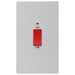 BG Evolve Brushed Steel 45A double pole switch with LED PCDBS72W Available from RS Electrical Supplies