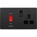 BG Evolve Matt Black 45A Cooker Switch with double pole switch and LED PCDMB70B Available from RS Electrical Supplies