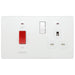 BG Evolve Pearl White 45A Cooker Switch with double pole switch and LED PCDCL70W Available from RS Electrical Supplies