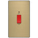 BG Evolve Satin Brass 45A double pole switch with LED PCDSB72B Available from RS Electrical Supplies