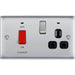 BG Nexus Metal Brushed Steel Cooker Switch with 13A Socket NBS70B Available from RS Electrical Supplies