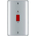 BG Nexus Metal Polished Chrome 45A Double Pole Switch NPC72 Available from RS Electrical Supplies