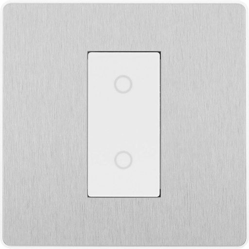 BG Evolve Brushed Steel 1G Secondary Touch Dimmer Switch PCDBSTDS1W Available from RS Electrical Supplies
