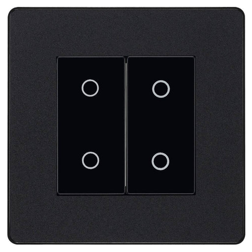 BG Evolve Matt Black 2G Secondary Touch Dimmer Switch PCDMBTDS2B Available from RS Electrical Supplies