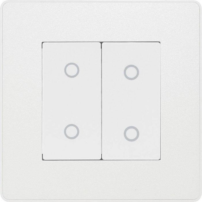 BG Evolve Pearl White 2G Secondary Touch Dimmer Switch PCDCLTDS2W Available from RS Electrical Supplies